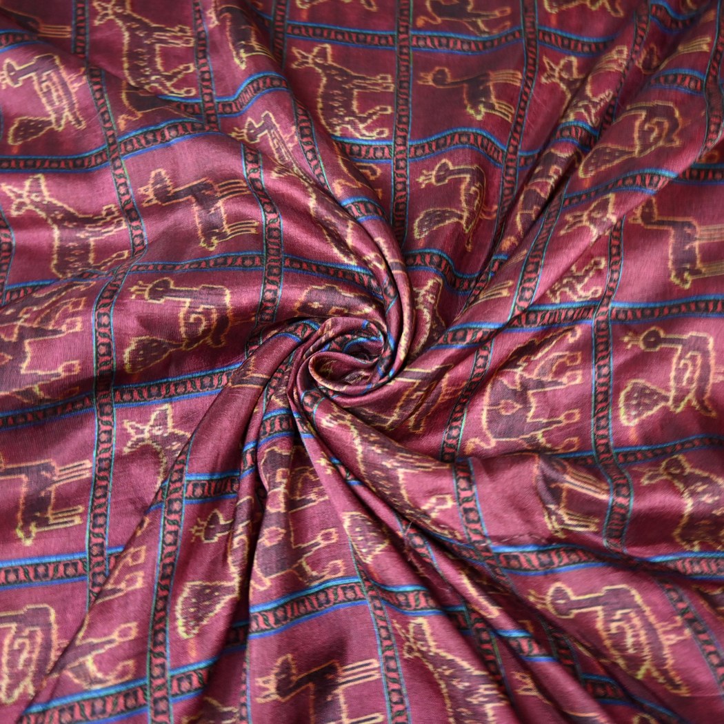 Raw Silk Digital Print Fabrics