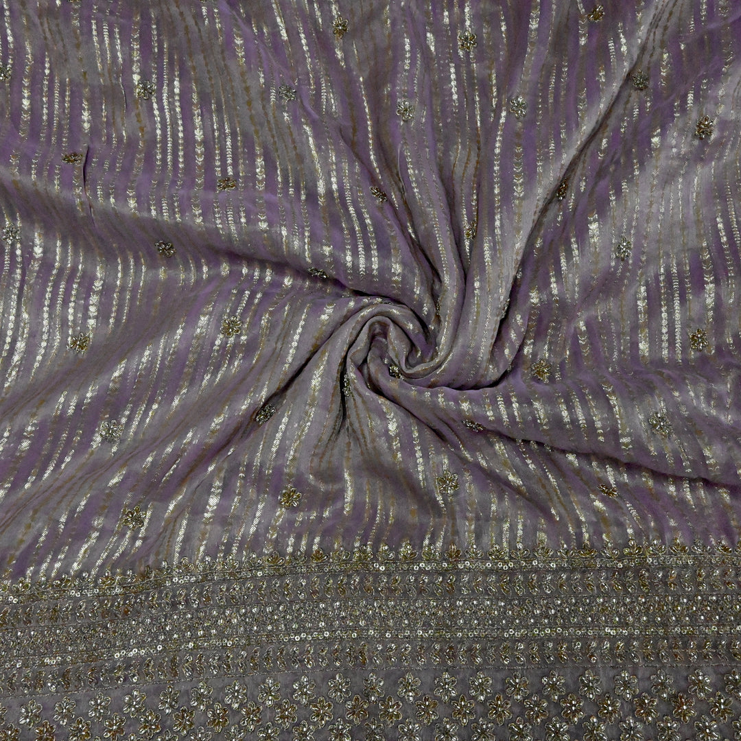 Georgette Tissue Zari Jacquard Embroidery Fabric
