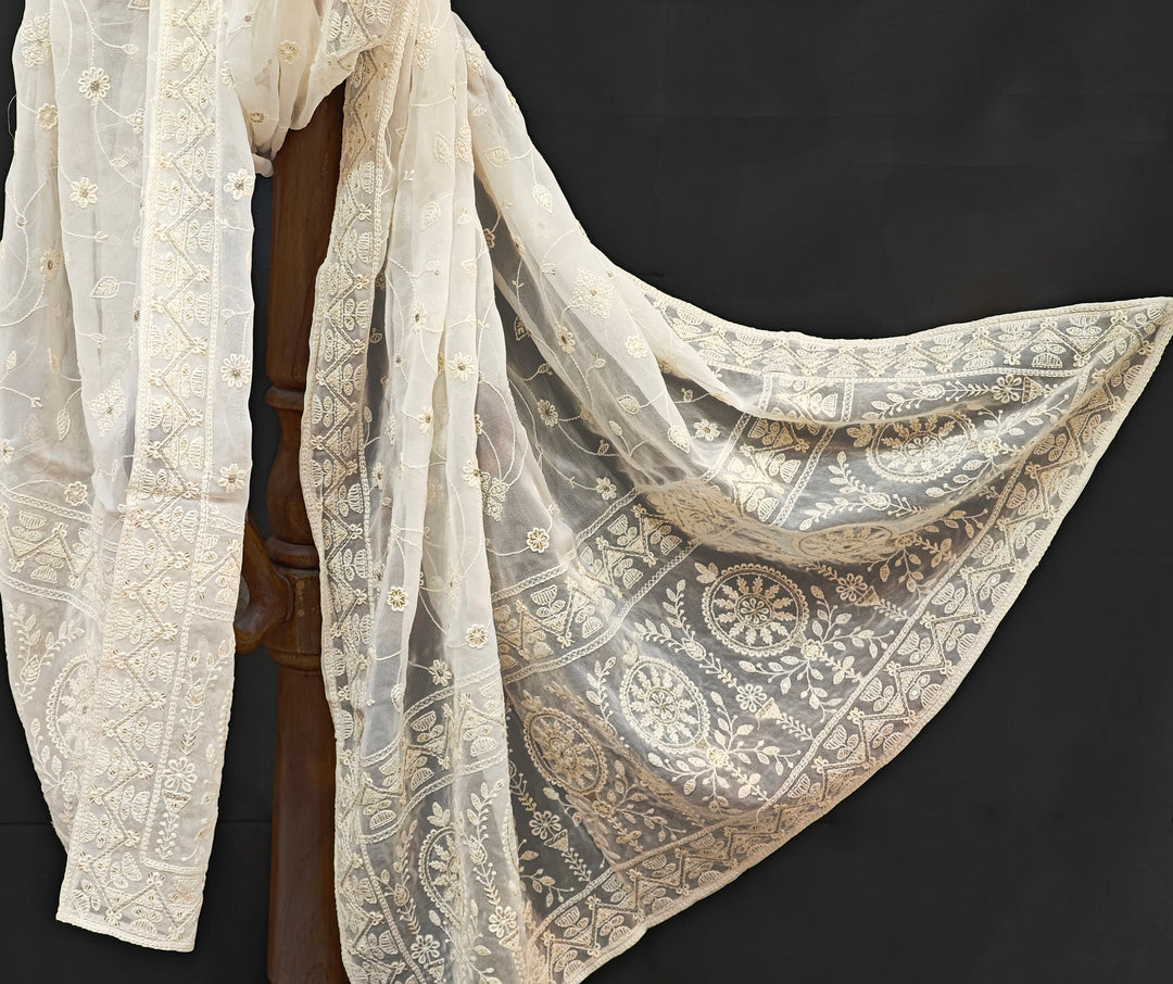 White Dyeable Dupatta