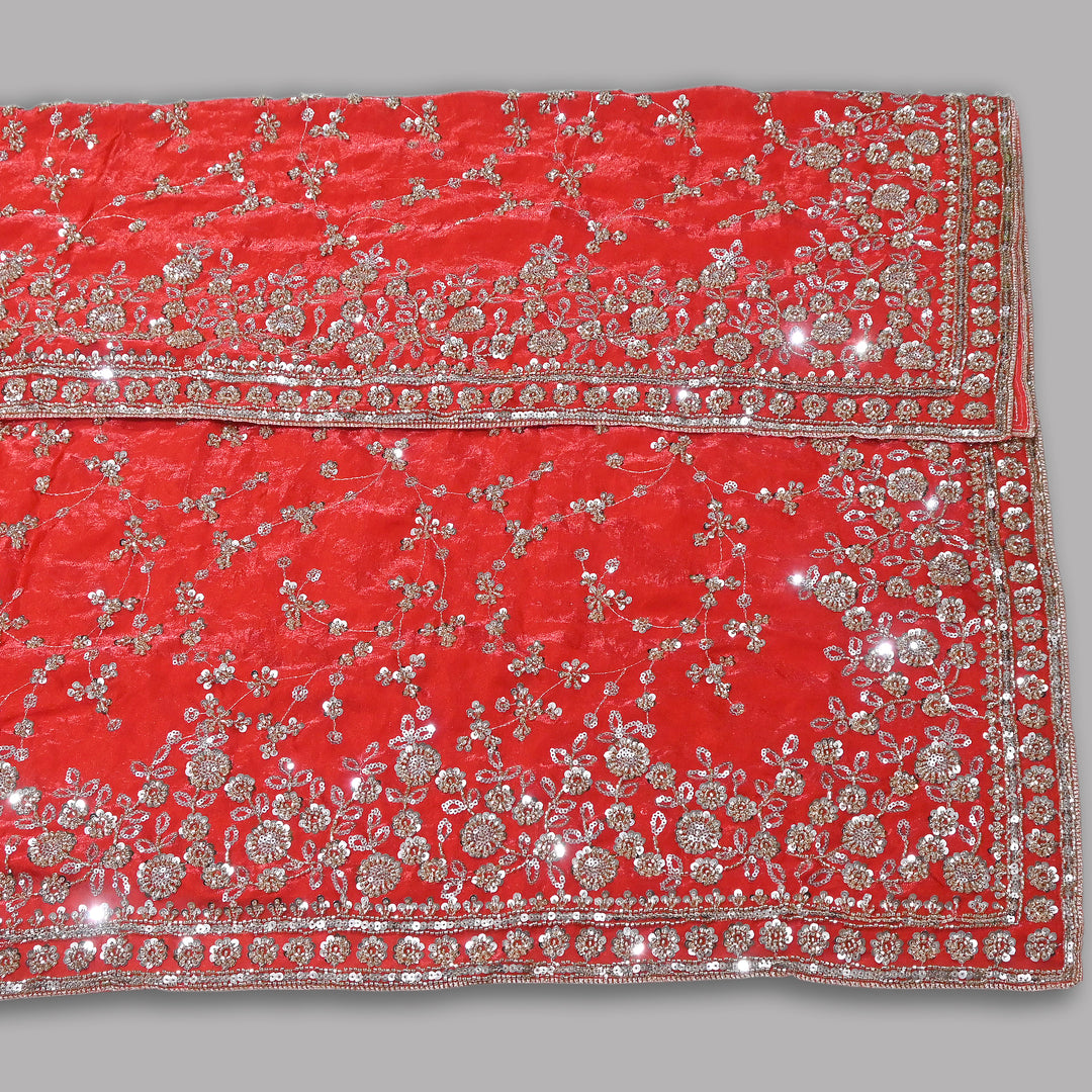 Premium Fendi Organza Moti & Sequins Embroidery Dupatta | Luxury Designer Ethnic Dupatta | 002850-5