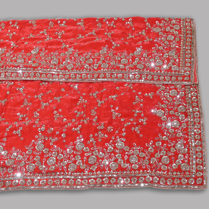 Premium Fendi Organza Moti & Sequins Embroidery Dupatta | Luxury Designer Ethnic Dupatta | 002850-5