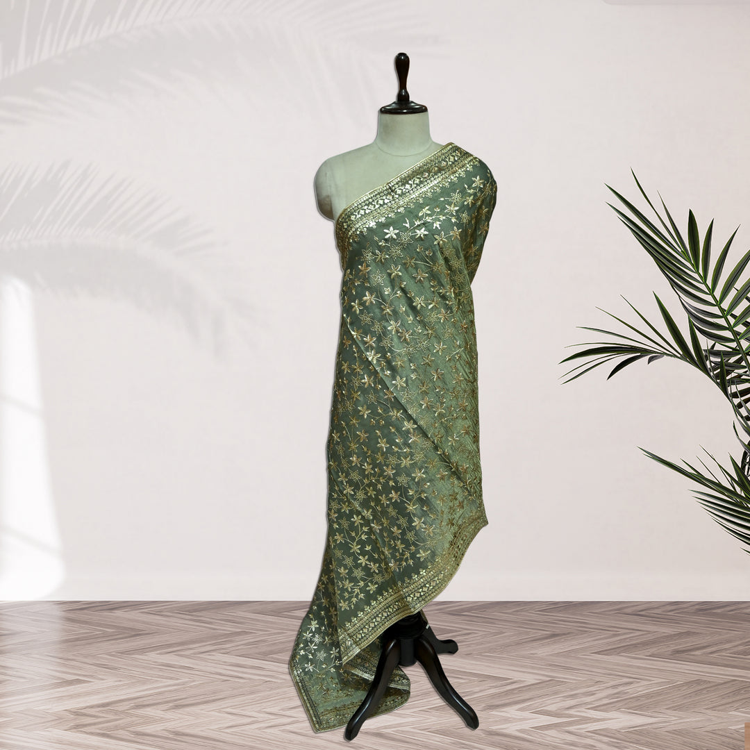 Beautiful Tissue Zari Sequins Work Dupatta