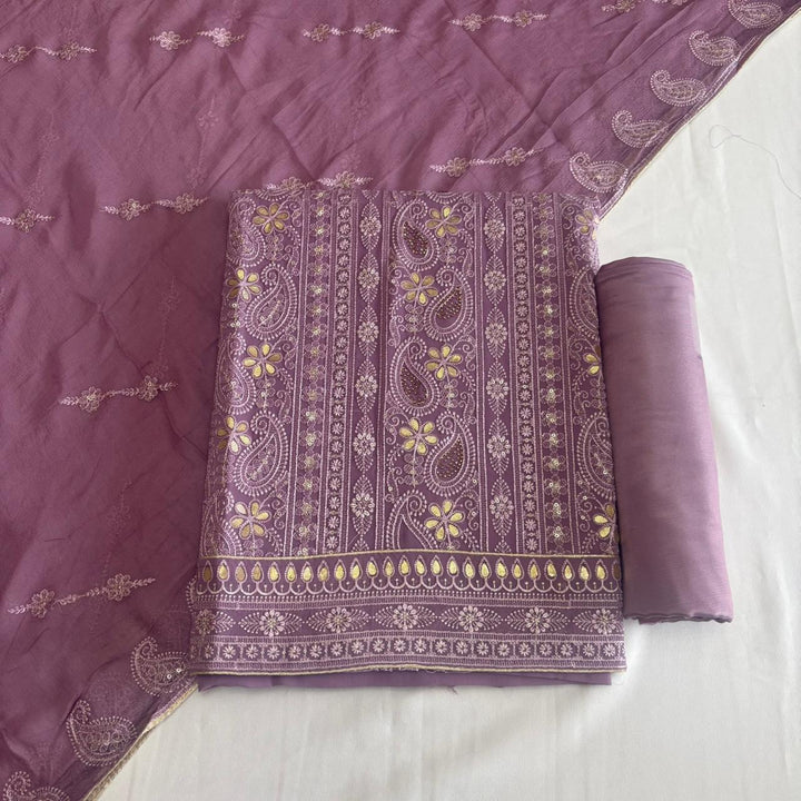 Graceful Chikankari Gotta Work Georgette Unstitched Suit DF2018-1