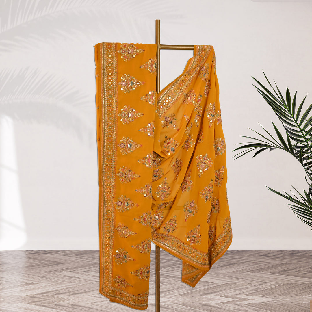 Georgette Zari Sequins Embroidery Dupatta