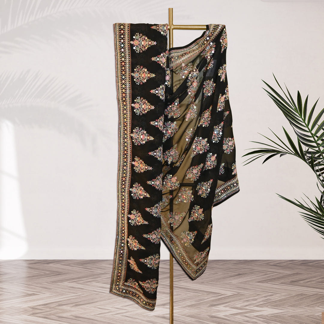 Georgette Zari Sequins Embroidery Dupatta