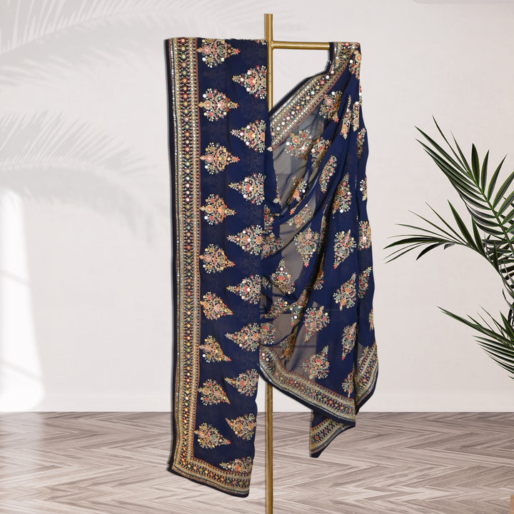 Georgette Zari Sequins Embroidery Dupatta