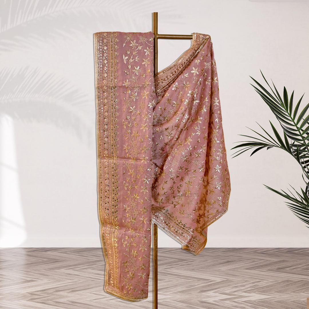 Beautiful Tissue Zari Sequins Work Dupatta