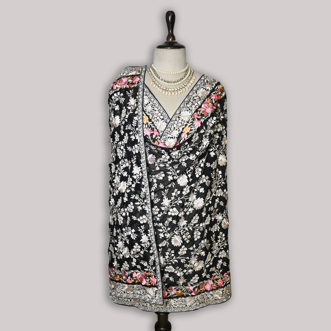 Premium Georgette Thread Embroidery Dupatta | Designer Festive Ethnic Dupatta for Women | F93653-01