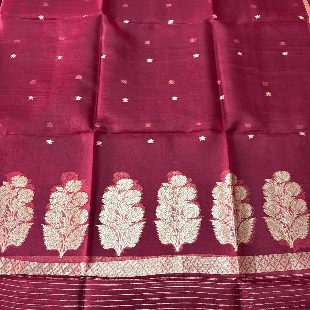 Pure Dupion Silk & Banarasi Mina Zari Unstitched Suit Set | AS0011