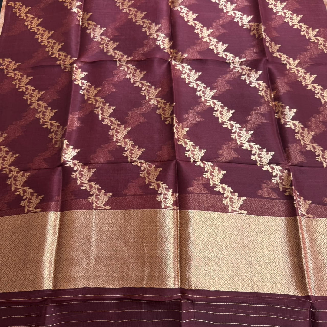 Pure Dupion Silk & Banarasi Unstitched Suit Set | AS0033