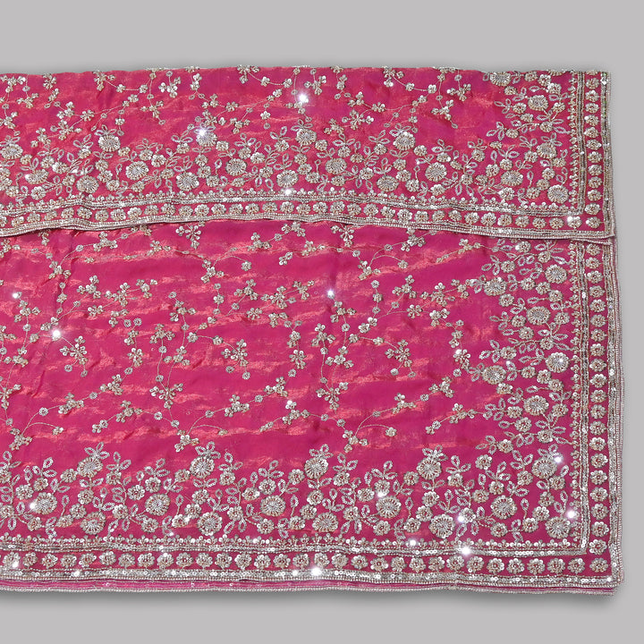 Premium Fendi Organza Moti & Sequins Embroidery Dupatta | Luxury Designer Ethnic Dupatta | 002850-3