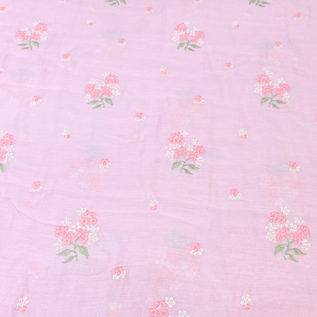 BLUSH PINK COLOR MUL CHANDERI THREAD EMBROIDERY FABRIC - GP4822- 01