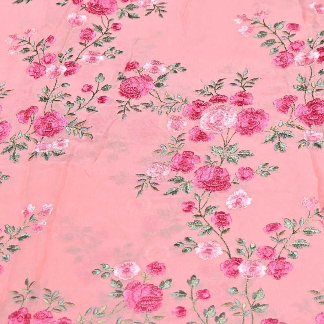 DYED VISCOSE GEORGETTE THREAD EMBROIDERY FABRIC- SW2834- 01
