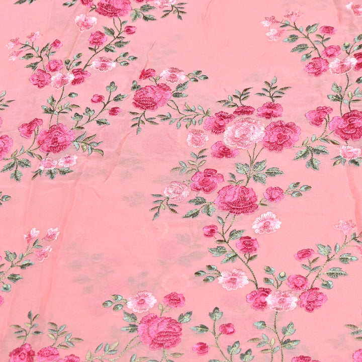 DYED VISCOSE GEORGETTE THREAD EMBROIDERY FABRIC- SW2834- 01