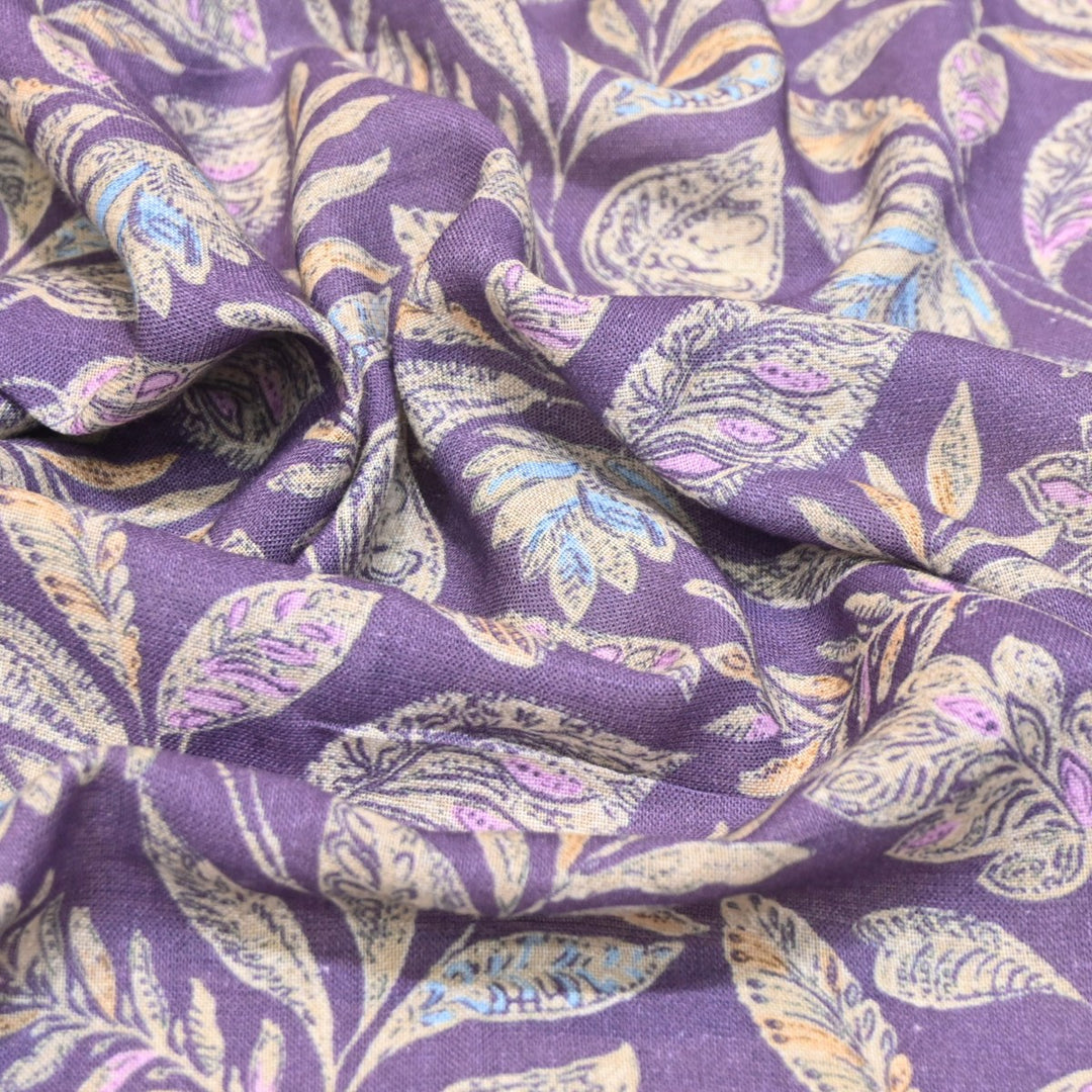 Multicolor Cotton Linen Digital Print Fabric- Soft Breathable Designer Fabric-RT0132-16