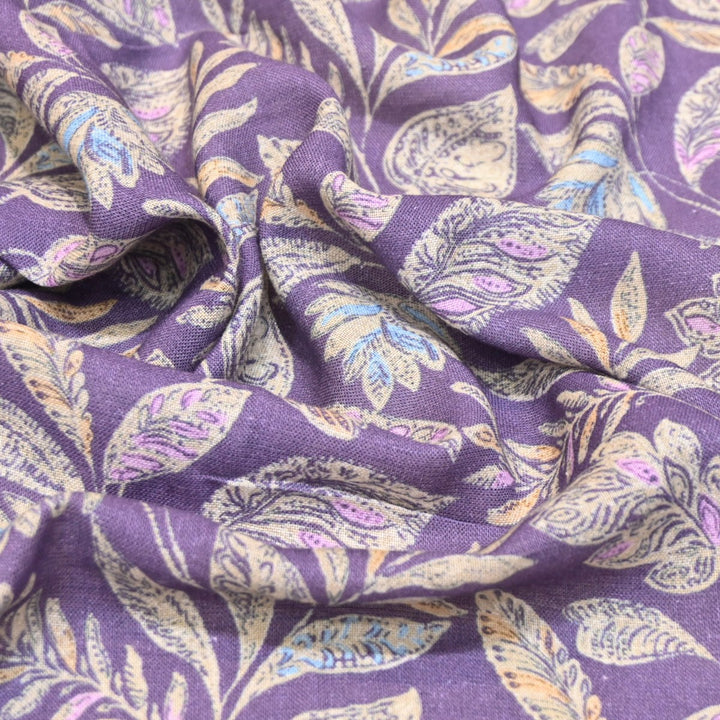 Multicolor Cotton Linen Digital Print Fabric- Soft Breathable Designer Fabric-RT0132-16