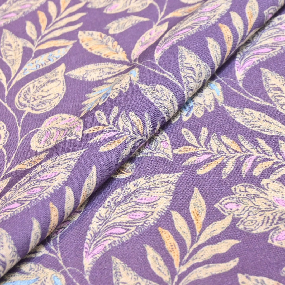 Multicolor Cotton Linen Digital Print Fabric- Soft Breathable Designer Fabric-RT0132-16