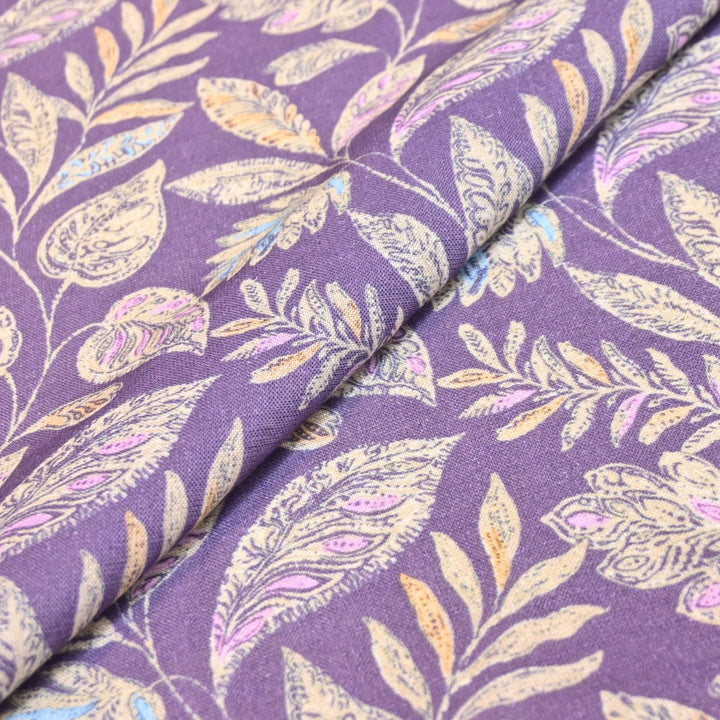 Multicolor Cotton Linen Digital Print Fabric- Soft Breathable Designer Fabric-RT0132-16