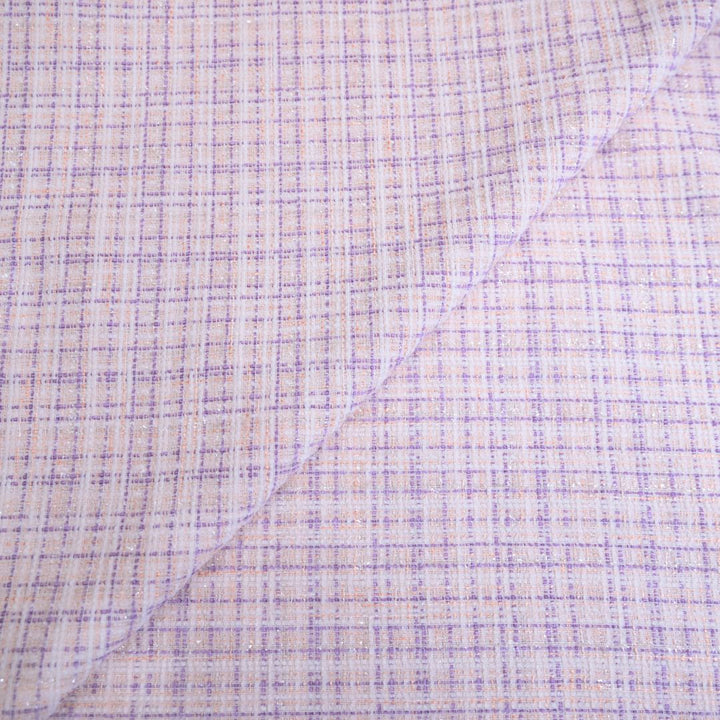 Ivory Tweed Fabric with Zari work | 39-5059