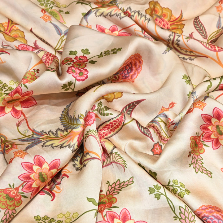 Bemberg Satin Digital Print Fabric– Soft Luxury Designer Satin Fabric 001333-05