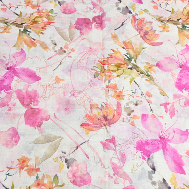 Elegant Crush Chanderi Digital Print Fabrics-UF0208-1