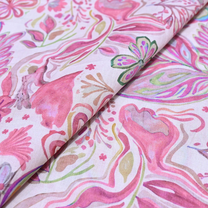 Barbie Pink Italian Lawn Print Fabric