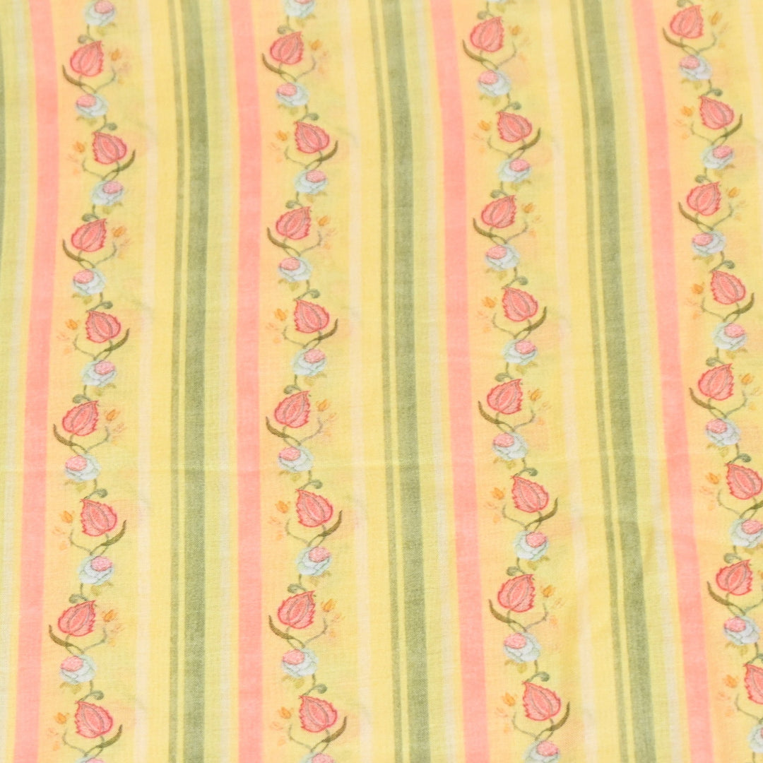 Multi Color Mul Chanderi Digital Print Fabric GT0185-1