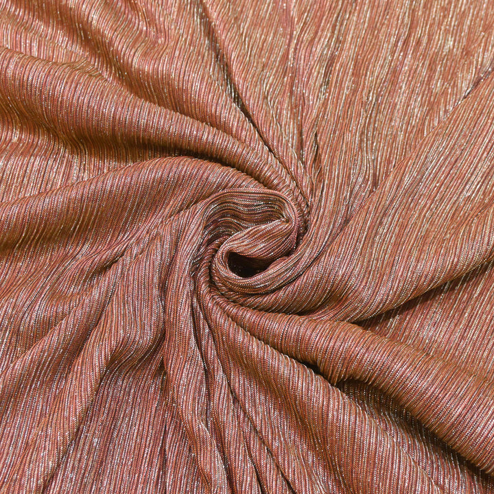 Copper Brown Crinkled Moonlight Fabric