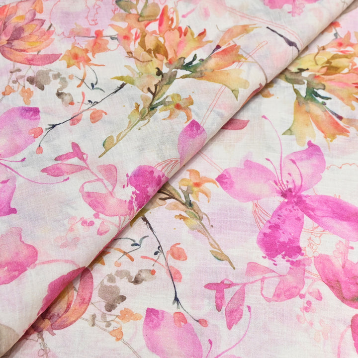 Elegant Crush Chanderi Digital Print Fabrics-UF0208-1