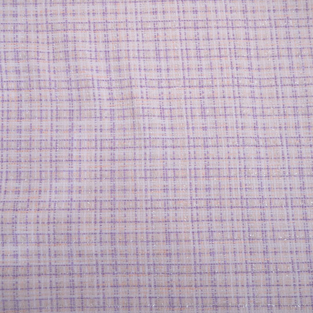 Ivory Tweed Fabric with Zari work | 39-5059