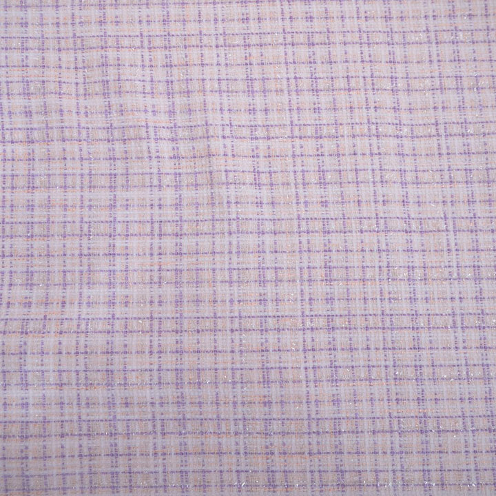 Ivory Tweed Fabric with Zari work | 39-5059