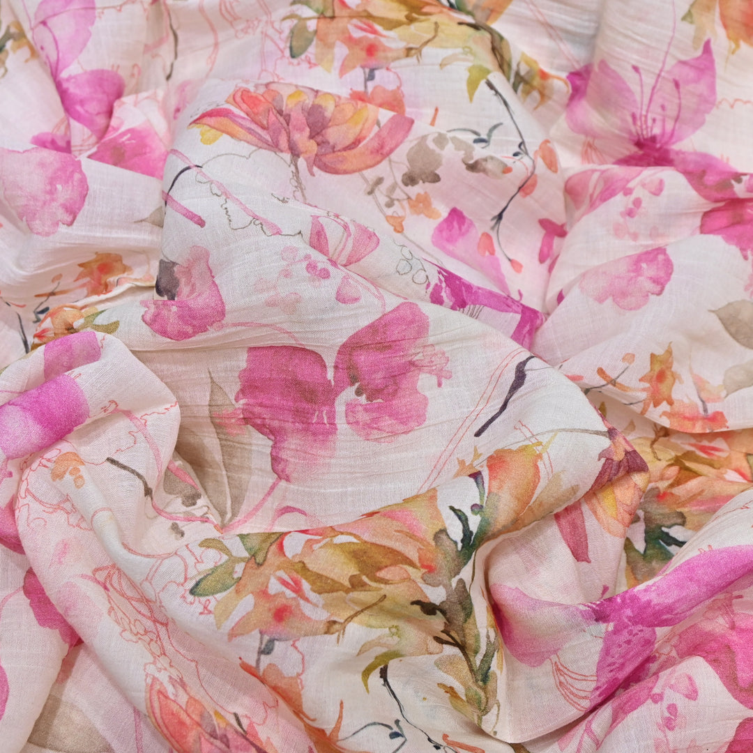 Elegant Crush Chanderi Digital Print Fabrics-UF0208-1