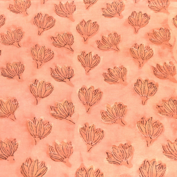 Mushrum Satin Vanaspati Print Fabric– Soft Luxury Designer Printed Fabric KK1217-1O
