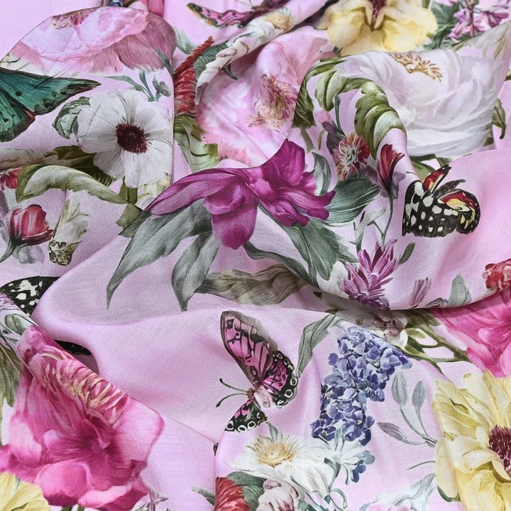 Premium Multicolor Muslin Digital Print Fabric - 000844-11