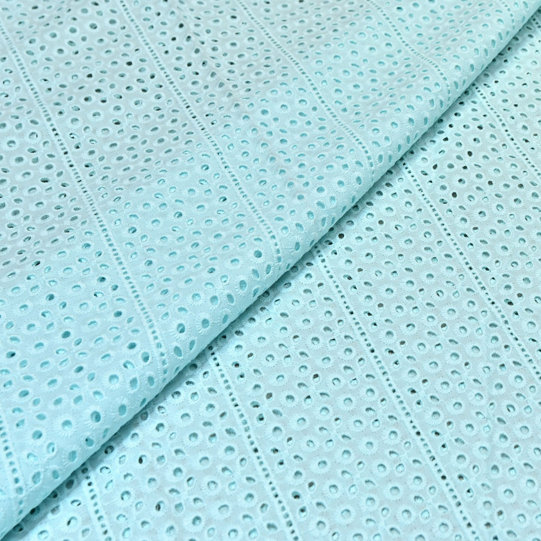Cotton Chikan Cutwork Fabric- Lightweight Designer Embroidery Fabric- G10566-2