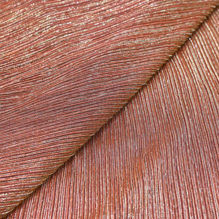 Copper Brown Crinkled Moonlight Fabric