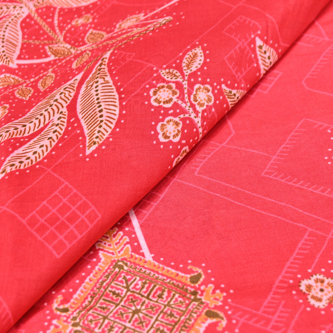 Multicolor Muslin Digital Print Fabric-KTP44-23