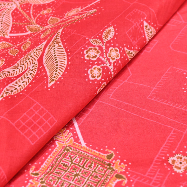 Multicolor Muslin Digital Print Fabric-KTP44-23