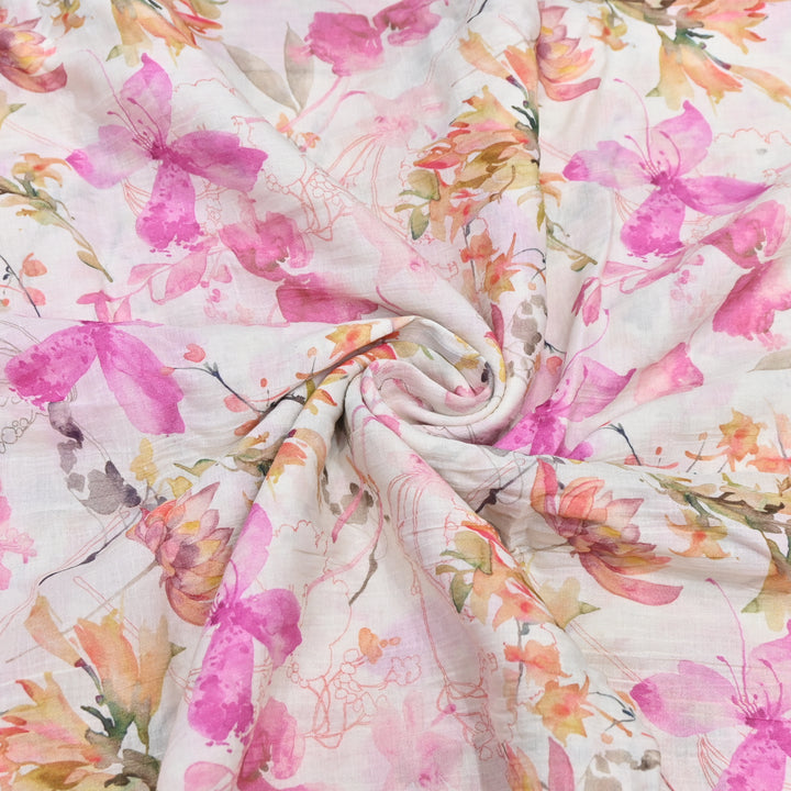 Elegant Crush Chanderi Digital Print Fabrics-UF0208-1