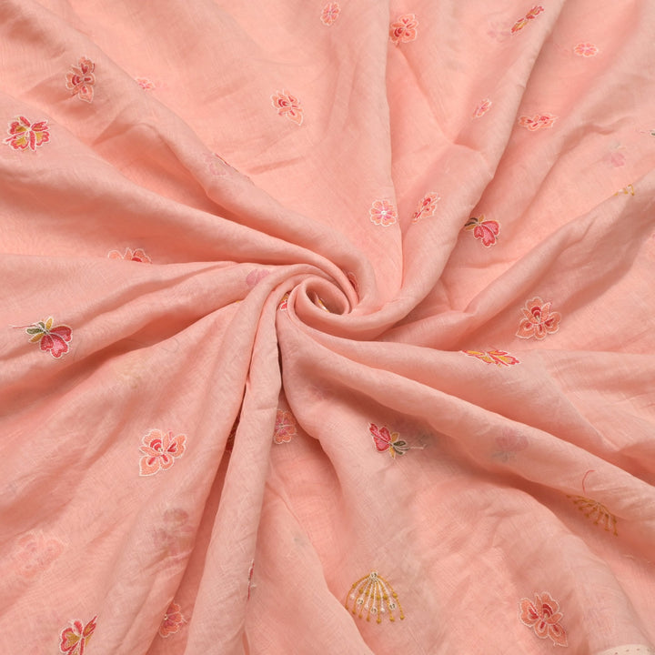 Chanderi Thread With Sequins Embroidery Fabrics