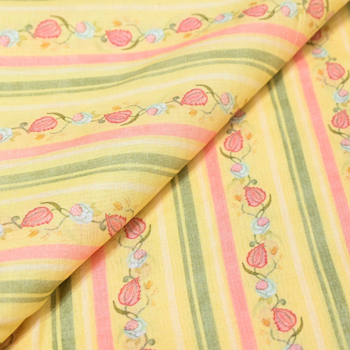 Multi Color Mul Chanderi Digital Print Fabric GT0185-1