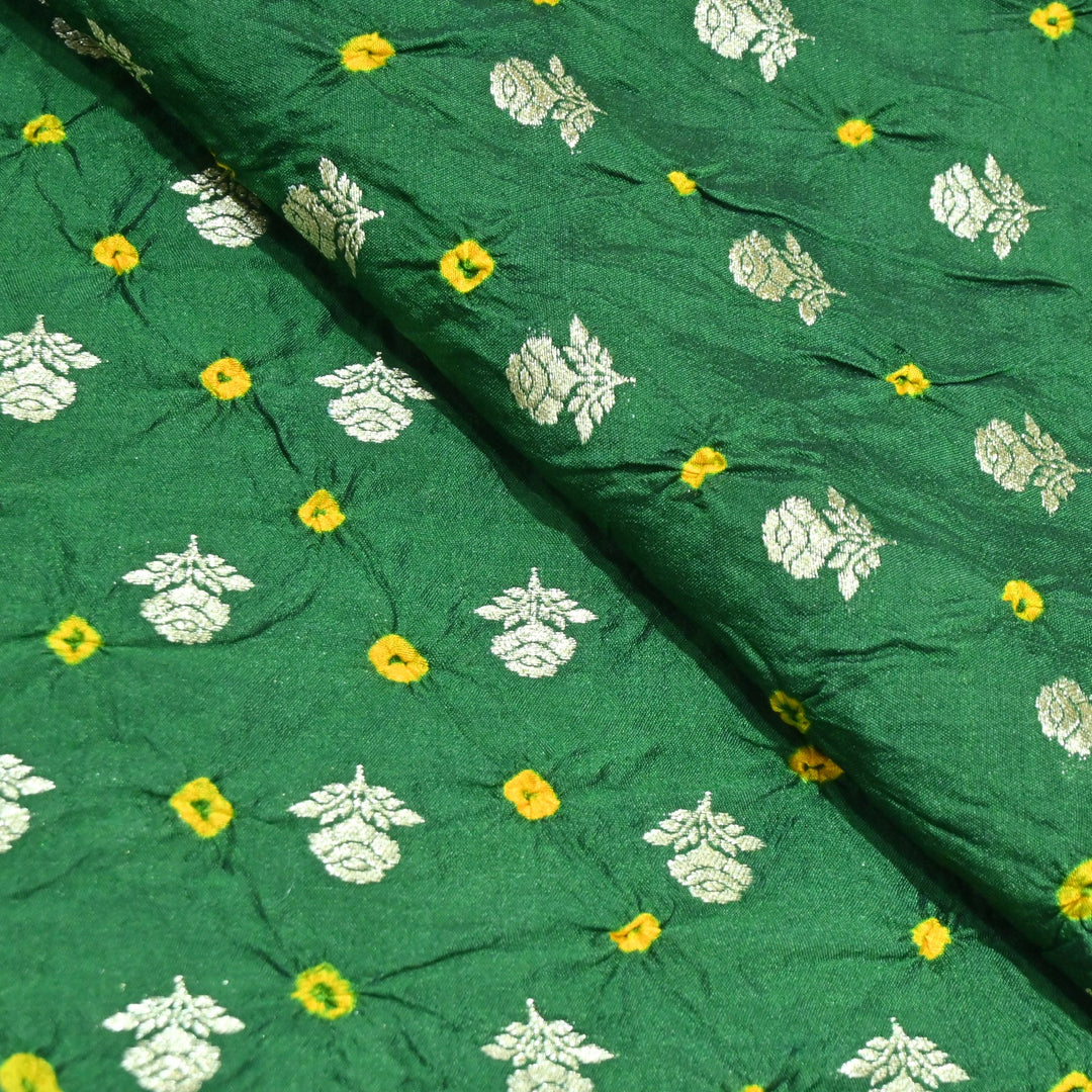 Pure Chiniya Silk Zari And Hand Bandhani Fabrics