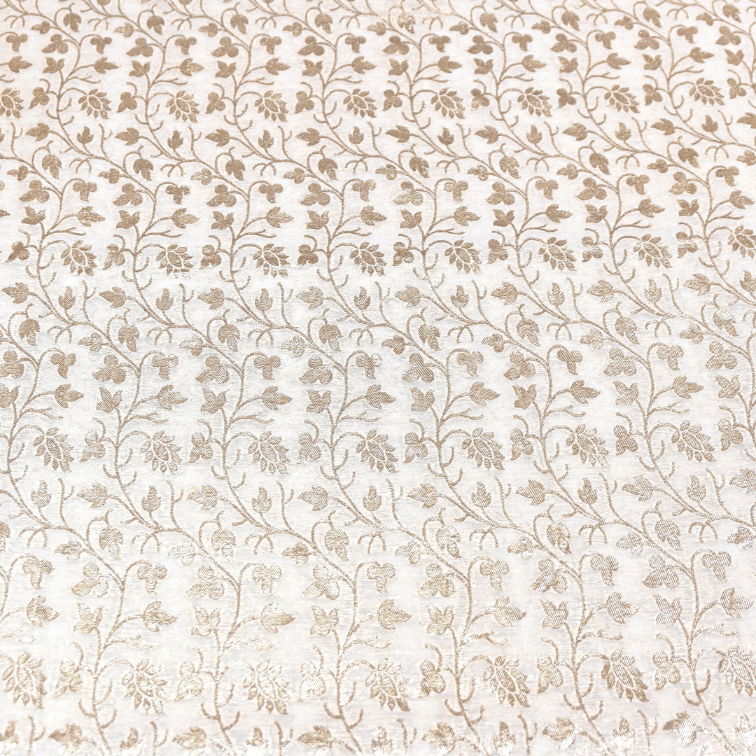 Banarasi Chanderi Gold Mat Zari Fabric – Premium Designer Ethnic Wear Fabric 000313-20