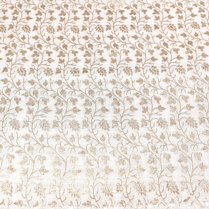 Banarasi Chanderi Gold Mat Zari Fabric – Premium Designer Ethnic Wear Fabric 000313-20
