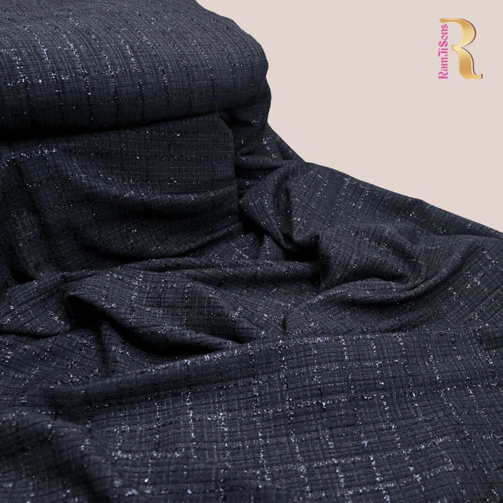 Charcoal Black Tweed Fabric | 39-5057