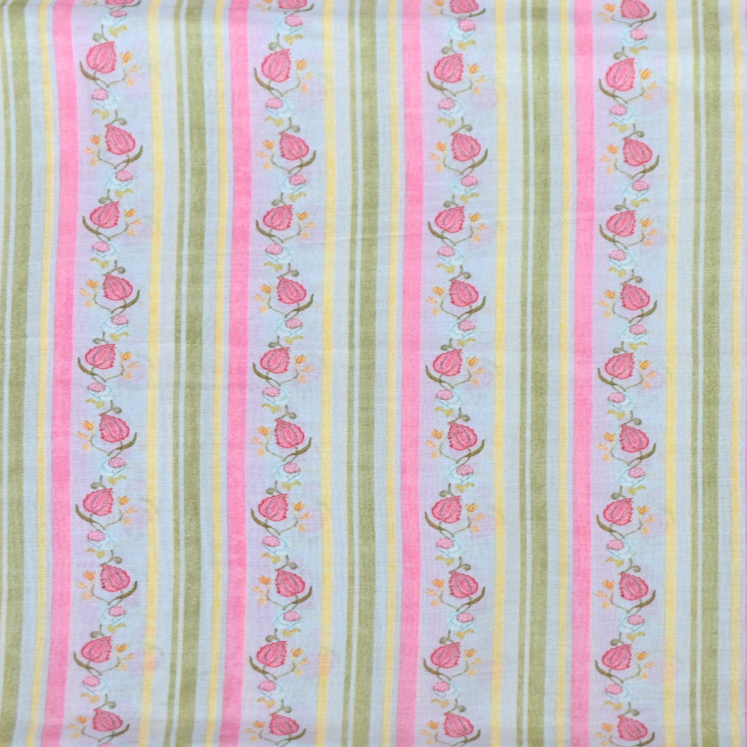 Multi Color Mul Chanderi Digital Print Fabric GT0185-2