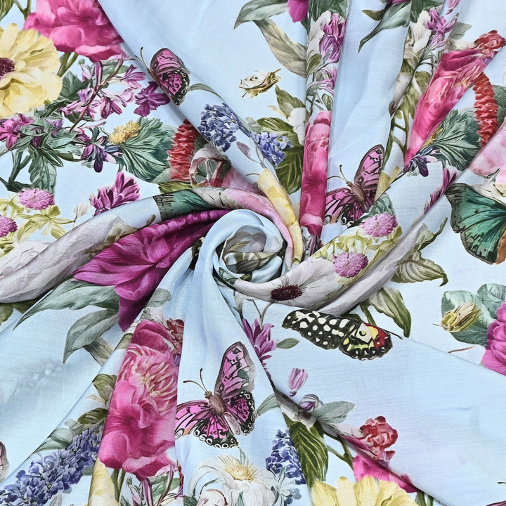 Premium Multicolor Muslin Digital Print Fabric - 000844-10