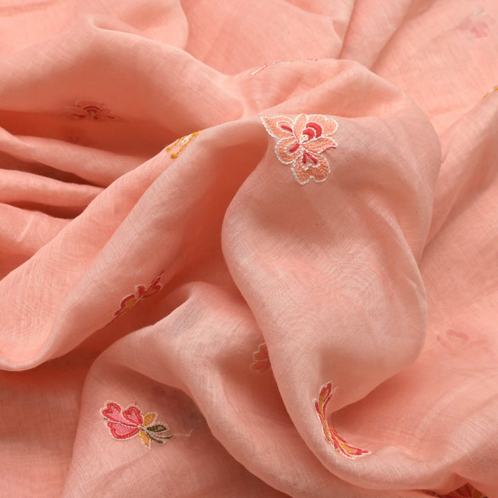 Chanderi Thread With Sequins Embroidery Fabrics