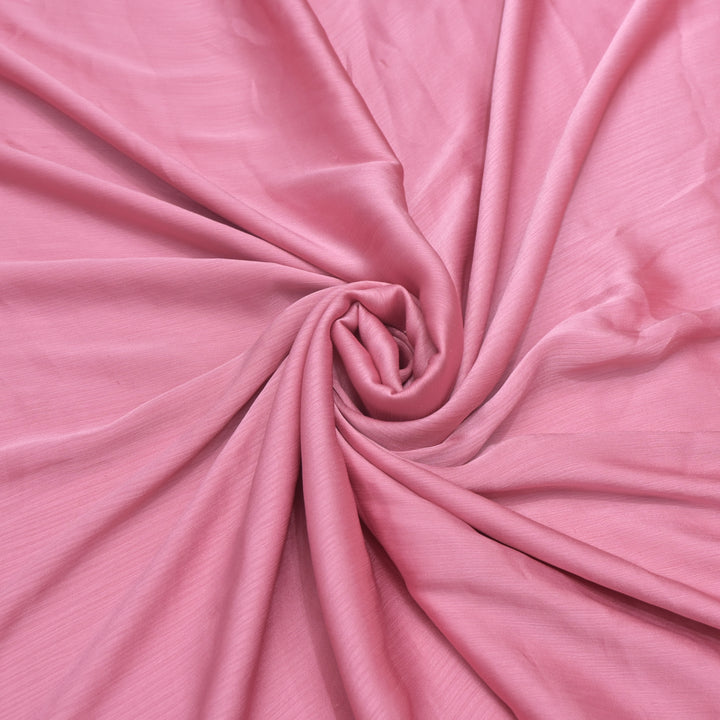 Dull Pink Colour Satin Chiffon Fabrics