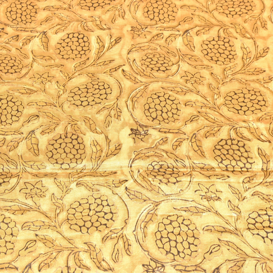 Mushrum Satin Vanaspati Print Fabric– Soft Luxury Designer Printed Fabric KK1217-1I